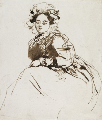 Study of a Seated Woman by Richard Parkes Bonington